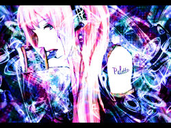 Rule 34 | 1girl, abstract, highres, long hair, megurine luka, meola, multicolored eyes, pink hair, solo, vocaloid