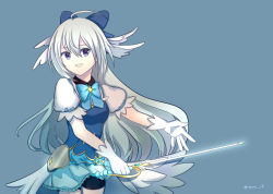Rule 34 | 1girl, blue eyes, long hair, looking at viewer, magical girl, open mouth, princess connect!, skirt, tomo (princess connect!), white hair
