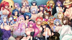 Rule 34 | 6+girls, absolutely everyone, ahoge, all fours, animal ears, arms up, ass, backboob, bare shoulders, black legwear, blonde hair, blue eyes, blue hair, blush, bow, bowtie, braid, breast hold, breasts squeezed together, breasts, breasts out, brown hair, choker, closed mouth, crossed arms, dark-skinned female, dark skin, deerstalker, dog ears, elbow gloves, embarrassed, everyone, eyewear on head, fake animal ears, flat chest, functionally nude, game cg, gloves, green eyes, green hair, hair between eyes, hair ribbon, hand on own chest, hat, high ponytail, huge breasts, indoors, japanese clothes, kimono, lab coat, large breasts, legs, long hair, looking at viewer, looking down, multiple girls, nipples, no bra, no panties, off shoulder, open clothes, open mouth, orange hair, original, parted lips, pink eyes, pink hair, play! play! play! go!, ponytail, purple eyes, purple hair, red hair, ribbon, see-through, short hair, side ponytail, silver hair, single braid, sitting, skirt, smile, sunglasses, sunglasses on head, tan, tanline, thighhighs, thighs, wazakita, wide sleeves, yellow eyes