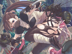 Rule 34 | 1girl, ant, armor, assassin (ragnarok online), battle, bent over, bestiality, black armor, black footwear, black gloves, black pantyhose, blood, blue eyes, blush, breasts, brown hair, bug, cleavage, cum, cum in pussy, cum overflow, defloration, dual wielding, earrings, egg, egg implantation, gloves, hetero, high ponytail, highres, holding, holding knife, holding weapon, insect, jewelry, kneepits, knife, leg wrap, legs, long hair, mask, medium breasts, mil (xration), monster, mouth mask, ninja mask, nose blush, one eye closed, outdoors, ovipositor, pantyhose, penis, ponytail, ragnarok online, rape, reverse grip, sex, shoe soles, shoulder pads, solo focus, swarm, sweat, tearing up, torn clothes, torn legwear, vaginal, weapon, wince