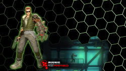 Rule 34 | 3d, bionic commando, bionic commando rearmed, boots, capcom, copyright name, cyborg, english text, gloves, gun, handgun, logo, male focus, manly, nathan spencer, official art, official wallpaper, orange hair, pistol, promotional art, realistic, science fiction, soldier, solo, spiked hair, suppressor, tank top, translated, weapon