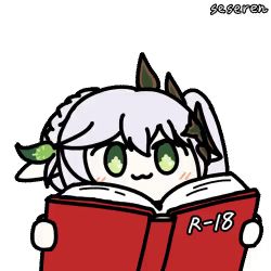 Rule 34 | 1girl, animated, animated gif, book, lowres, reading, seseren, side ponytail