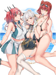 Rule 34 | 1girl, azur lane, bare shoulders, bikini, black bikini, bow, braid, breast curtains, breasts, bremerton (azur lane), bremerton (scorching-hot training) (azur lane), china dress, chinese clothes, commentary, crop top, crop top overhang, dress, garter straps, gloves, goggles, goggles on head, grey hair, hair between eyes, hair bow, hair ornament, hairclip, half gloves, heart, heart necklace, highleg, highleg bikini, highres, holding, holding whistle, jewelry, large breasts, long hair, mole, mole under eye, multi-strapped bikini, multicolored hair, necklace, neckwear between breasts, o-ring, o-ring bikini, parted lips, pelvic curtain, pink hair, red eyes, red hair, revealing clothes, saruno (eyesonly712), see-through, short hair, side braid, side ponytail, sirius (azur lane), sirius (azure horizons) (azur lane), skindentation, sportswear, streaked hair, swimsuit, tennis uniform, twintails, two-tone hair, two-tone leotard, two-tone shirt, two-tone skirt, whistle, whistle around neck, white hair, white legwear, x hair ornament, zara (azur lane), zara (poolside coincidence) (azur lane)