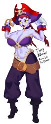 Rule 34 | 1girl, breasts, earrings, female focus, highres, jewelry, large breasts, lips, risky boots, shantae (series), simple background, solo, sword, weapon
