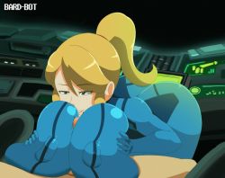 Rule 34 | 1boy, 1girl, animated, animated gif, ass, bent over, blonde hair, blue bodysuit, blue eyes, bodysuit, breasts, clothed female nude male, covered erect nipples, fellatio, hetero, huge ass, huge breasts, licking, metroid, mole, night, night sky, nintendo, nude, oral, paizuri, paizuri over clothes, penis, ponytail, puffy nipples, saliva, samus aran, sky, spicy bardo, star (sky), thighs, uncensored, wet, zero suit