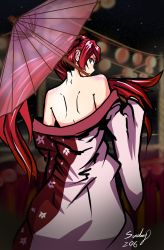 Rule 34 | fire emblem, highres, japanese clothes, kimono, nintendo, red eyes, red hair, severa (fire emblem), twintails, umbrella