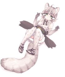 Rule 34 | 1girl, absurdres, animal ears, bow, bowtie, cat ears, cat girl, cat tail, elbow gloves, extra ears, full body, gloves, grey eyes, highres, japanese clothes, kemono friends, kimono, kneehighs, kuromitsu (9633 kmfr), looking at viewer, ribbon, sandals, short hair, simple background, sleeveless, socks, solo, tail, tsushima leopard cat (kemono friends), zouri