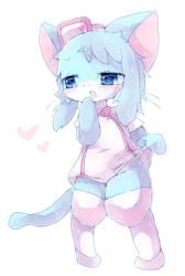 Rule 34 | 1girl, artist request, blue eyes, cat, cat busters, furry, furry female, hat, nurse cap, open mouth, solo, thighhighs
