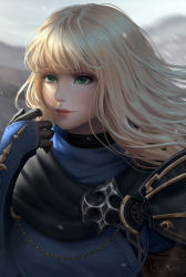 Rule 34 | 1girl, artist name, black gloves, blush, character request, chuby mi, closed mouth, eyelashes, final fantasy, final fantasy xiv, gloves, green eyes, highres, lips, long hair, looking afar, realistic, red lips, solo, watermark