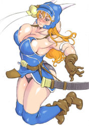 Rule 34 | 1girl, areola slip, armor, ass, breasts, cleavage, daisy (dq), dragon quest, dragon quest yuusha abel densetsu, gloves, helmet, highres, large breasts, long hair, millefeuille, orange hair, panties, square enix, underwear