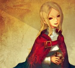 Rule 34 | 1girl, agrias oaks, bad id, bad pixiv id, blonde hair, cape, final fantasy, final fantasy tactics, ovelia atkascha, red eyes, redjuice, smile, solo