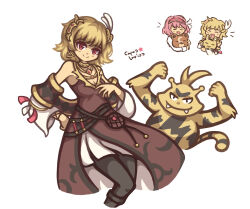 Rule 34 | 2girls, blonde hair, braid, brown dress, cape, capoolarioo, citrinne (fire emblem), creatures (company), dress, earrings, electabuzz, feather hair ornament, feathers, fire emblem, fire emblem engage, game freak, gen 1 pokemon, gen 2 pokemon, gold choker, gold trim, grey hairband, hair ornament, hairband, highres, hoop earrings, jewelry, lapis (fire emblem), leather wrist straps, mismatched earrings, multiple girls, nintendo, pink eyes, pink hair, pokemon, red cape, red eyes, red hairband, ribbon, side braid, teddiursa, two-tone hairband, white ribbon, wing hair ornament