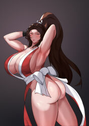 Rule 34 | 1girl, absurdres, ass, breasts, fatal fury, highres, huge breasts, ponytail, shiranui mai
