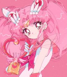 Rule 34 | bell, bishoujo senshi sailor moon, bishoujo senshi sailor moon supers, chibi usa, highres, pink background, tagme