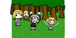 Rule 34 | 4girls, alice margatroid, angry, chasing, fairy wings, multiple girls, open mouth, original, shanghai doll, touhou, walfas, wings