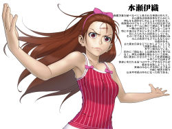 Rule 34 | 1girl, armpits, bare shoulders, blood, blood on face, brown eyes, brown hair, come at me bro, hairband, idolmaster, idolmaster (classic), long hair, looking at viewer, minase iori, outstretched arms, smile, solo, spread arms, translation request, wata do chinkuru