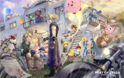 Rule 34 | 1990s (style), animal crossing, bag, banner, baseball bat, blonde hair, blue eyes, bowser, breasts, butterfly net, cape, captain falcon, charizard, cloud strife, creatures (company), crossover, donkey kong, donkey kong (series), everyone, f-zero, fighting stance, final fantasy, final fantasy vii, fire emblem, flame-tipped tail, fox mccloud, game &amp; watch, game freak, gen 1 pokemon, gen 4 pokemon, gloves, hand net, hat, holding, holding poke ball, instrument, jewelry, jigglypuff, kid icarus, king dedede, kirby, kirby (series), link, long hair, lucario, lucas (mother 3), luigi, lying, mallet, mario, mario (series), marth (fire emblem), master sword, medium breasts, mega man (character), mega man (classic), mega man (series), meta knight, metroid, mother (game), mother 2, mother 3, motor vehicle, motorcycle, mr. game &amp; watch, multiple boys, multiple girls, ness (mother 2), nintendo, ocarina, olimar, on side, outdoors, outstretched hand, pac-man, pac-man (game), pikachu, pikmin (creature), pikmin (series), pit (kid icarus), poke ball, pokemon, pokemon (creature), ponytail, princess peach, princess zelda, railing, red (pokemon), red (pokemon frlg), retro artstyle, robin (fire emblem), rosalina, ryu (street fighter), samus aran, scarf, sheath, sheathed, shopping bag, sitting, smile, sonic (series), sonic the hedgehog, spiked hair, stairs, star fox, street fighter, super mario galaxy, super smash bros., sword, the legend of zelda, toon link, torch, vehicle, villager (animal crossing), warp star, weapon, wii fit, wii fit trainer, wii fit trainer (female), yoga, yoshi, zelda c wang, zero suit