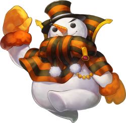 Rule 34 | alternate costume, artist request, black eyes, carrot, chaos online, full body, hat, mittens, no humans, official art, running, smile, snowman, solo, stonecold (chaos online), top hat, transparent background, winter