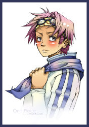 Rule 34 | 1boy, koby (one piece), glasses, highres, male focus, one piece, pink eyes, pink hair, solo