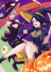 Rule 34 | 2girls, bleach, breasts, hat, highres, kotetsu isane, large breasts, multiple girls, smile, unohana retsu, witch hat