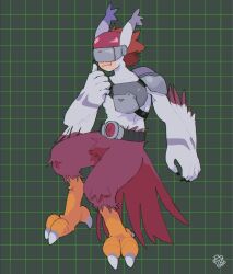 Rule 34 | covered eyes, digimon, digimon (creature), fusion, helmet, highres, long ears, mask, silphymon