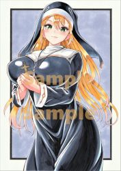 Rule 34 | 1girl, artist request, ass, breasts, highres, nun, solo, tagme