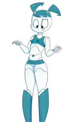 Rule 34 | 1girl, blue hair, breasts, female focus, jenny wakeman, my life as a teenage robot, pussy, robot, small breasts, small clothing, tagme, tayuri