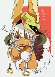 Rule 34 | 10s, artist request, brown eyes, rabbit, furry, long hair, made in abyss, nanachi (made in abyss), white hair