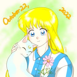 Rule 34 | aino minako, artemis (sailor moon), birthday celebration, bishoujo senshi sailor moon, flower, highres, pijama, tagme
