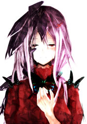 Rule 34 | 10s, 1girl, anopl, blush, crying, crystal, crystallization, guilty crown, hair ornament, hairclip, hand on own chest, long hair, pink hair, red eyes, smile, solo, twintails, yuzuriha inori