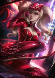 Rule 34 | 1girl, ass, axsen, blonde hair, bodysuit, breasts, highres, persona, persona 5, solo, tagme, takamaki anne