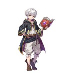 Rule 34 | 1boy, aged down, black coat, book, brown gloves, brown hair, coat, fingerless gloves, fire emblem, fire emblem awakening, fire emblem heroes, gloves, highres, holding, holding book, looking at viewer, nintendo, non-web source, open book, robin (fire emblem), robin (male) (child) (fire emblem), robin (male) (fire emblem), smile, solo, tachi-e, tagme, white hair