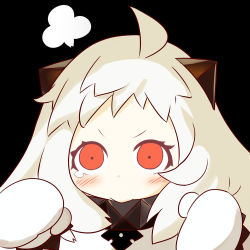 Rule 34 | 10s, 1girl, 3:, abyssal ship, be (o-hoho), blush, close-up, colored skin, dress, kantai collection, looking at viewer, northern ocean princess, red eyes, solo, tears, white dress, white hair, white skin