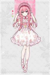 Rule 34 | bonnet, bow, braid, chin strap, commentary, dress, floral print, flower, frilled dress, frilled sleeves, frills, gloves, hair bow, hair flower, hair ornament, highres, lace pantyhose, long hair, long sleeves, looking at viewer, low twin braids, momoi airi, open mouth, pantyhose, pink eyes, pink hair, project sekai, red flower, red rose, ribbon, rose, see-through gloves, twin braids, waka (wk4444), white bow, white dress, white footwear, white gloves, white headwear, white pantyhose, white ribbon