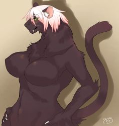 Rule 34 | artist request, breasts, furry, green eyes, highres, leopard, nude, short hair, white hair