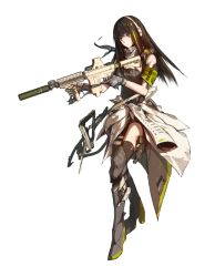 Rule 34 | 1girl, armband, assault rifle, black eyes, black thighhighs, clothes around waist, eotech, full body, girls&#039; frontline, gloves, grey gloves, grey jacket, gun, headphones, highres, holding, holding gun, holding weapon, holster, jacket, jacket around waist, knee pads, looking away, lowlight kirilenko, m4 carbine, m4a1 (girls&#039; frontline), multicolored hair, official art, open clothes, open jacket, personification, rifle, solo, standing, strap, streaked hair, suppressor, thigh holster, thigh strap, thighhighs, transparent background, trigger discipline, vertical forward grip, walkie-talkie, weapon