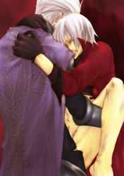 Rule 34 | 00s, 2boys, anal, bottomless, brother, brothers, capcom, clothes lift, cum, dante (devil may cry), devil may cry (series), gloves, grimace, incest, lowres, male focus, male penetrated, multiple boys, sex, shirt lift, siblings, spread legs, vergil (devil may cry), white hair, yaoi
