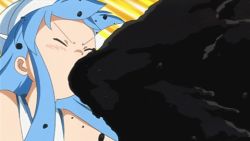 Rule 34 | animated, animated gif, blue eyes, blue hair, dress, hat, ikamusume, ink, long hair, lowres, shinryaku! ikamusume, tentacle hair