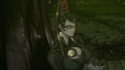 Rule 34 | 1girl, animated, animated gif, bayonetta, bayonetta: bloody fate, bayonetta, bayonetta (series), black hair, breasts, candy, elbow gloves, food, glasses, gloves, lollipop, long hair, lowres