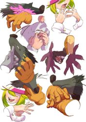 Rule 34 | 1girl, animal ears, blood, blood from mouth, breasts, gloves, green hair, holding hands, iro gomasio, mad rat, mad rat dead, mob rat (mad rat dead), mouse (animal), mouse ears, mouse girl, mouse tail, nippon ichi, rat god, snout, tail, wings, wrist cuffs