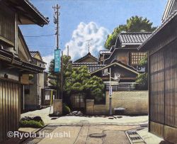 Rule 34 | building, cloud, day, hayashi ryouta, house, no humans, original, outdoors, power lines, road, scenery, sky, tree, twitter username, utility pole