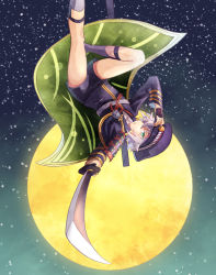 Rule 34 | 10s, 1boy, :o, adjusting clothes, adjusting headwear, aiguillette, armor, bad anatomy, bad proportions, cape, capelet, etcelebi, falling, full moon, green eyes, grey socks, hair over one eye, hat, holding, holding sword, holding weapon, hotarumaru, japanese armor, kneehighs, long sleeves, looking at viewer, male focus, moon, night, night sky, one eye covered, open mouth, outstretched arm, peaked cap, poorly drawn, purple socks, red ribbon, ribbon, sheath, shoulder pads, sky, socks, solo, star (sky), starry sky, sword, touken ranbu, uniform, unsheathed, upside-down, weapon, white hair
