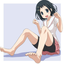 Rule 34 | 00s, 1girl, barefoot, fang, feet, female focus, ikeda kana, mountain pukuichi, saki (manga), soles, solo, toes
