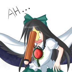 Rule 34 | 1girl, arm cannon, artist request, facepalm, failure, female focus, image sample, reiuji utsuho, rexlent, solo, touhou, weapon, you&#039;re doing it wrong