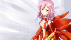 Rule 34 | 10s, 1girl, bad id, bad pixiv id, bare shoulders, blush, breasts, center opening, cleavage, detached sleeves, elbow gloves, fingerless gloves, gloves, guilty crown, hair ornament, hairclip, kaminali, large breasts, long hair, looking at viewer, navel, open mouth, pink eyes, pink hair, red eyes, solo, thighhighs, twintails, yuzuriha inori