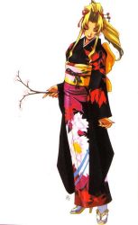 Rule 34 | 1990s (style), blonde hair, game, high heels, japanese clothes, kimono, kotobuki tsukasa, official art, sofia, sofia (toushinden), tamsoft, toushinden
