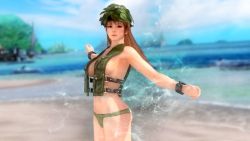 Rule 34 | 1girl, 3d, beach, breasts, dead or alive, dead or alive 5, helmet, large breasts, long hair, ocean, official art, phase-4, solo, tecmo