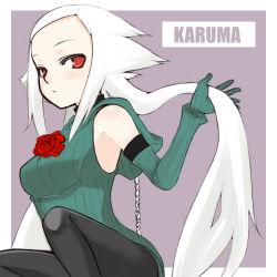 Rule 34 | albino, elbow gloves, gloves, long hair, lowres, oza watto, pantyhose, red eyes, solo, white hair