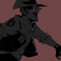 Rule 34 | 1boy, 22 (tak ja), bad id, bad pixiv id, fingerless gloves, gloves, hat, lowres, male focus, monochrome, open mouth, profile, simple background, single glove, sniper (tf2), solo, spot color, sunglasses, team fortress 2, tears