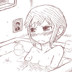 Rule 34 | bathing, blush, breasts, mkrkrkm, nichijou, sasahara koujirou, tachibana misato